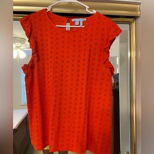 Draper James eyelet orange shirt size XL